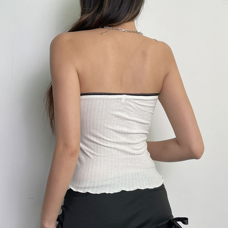 BREAK FREE WHITE BANDEAU TOP