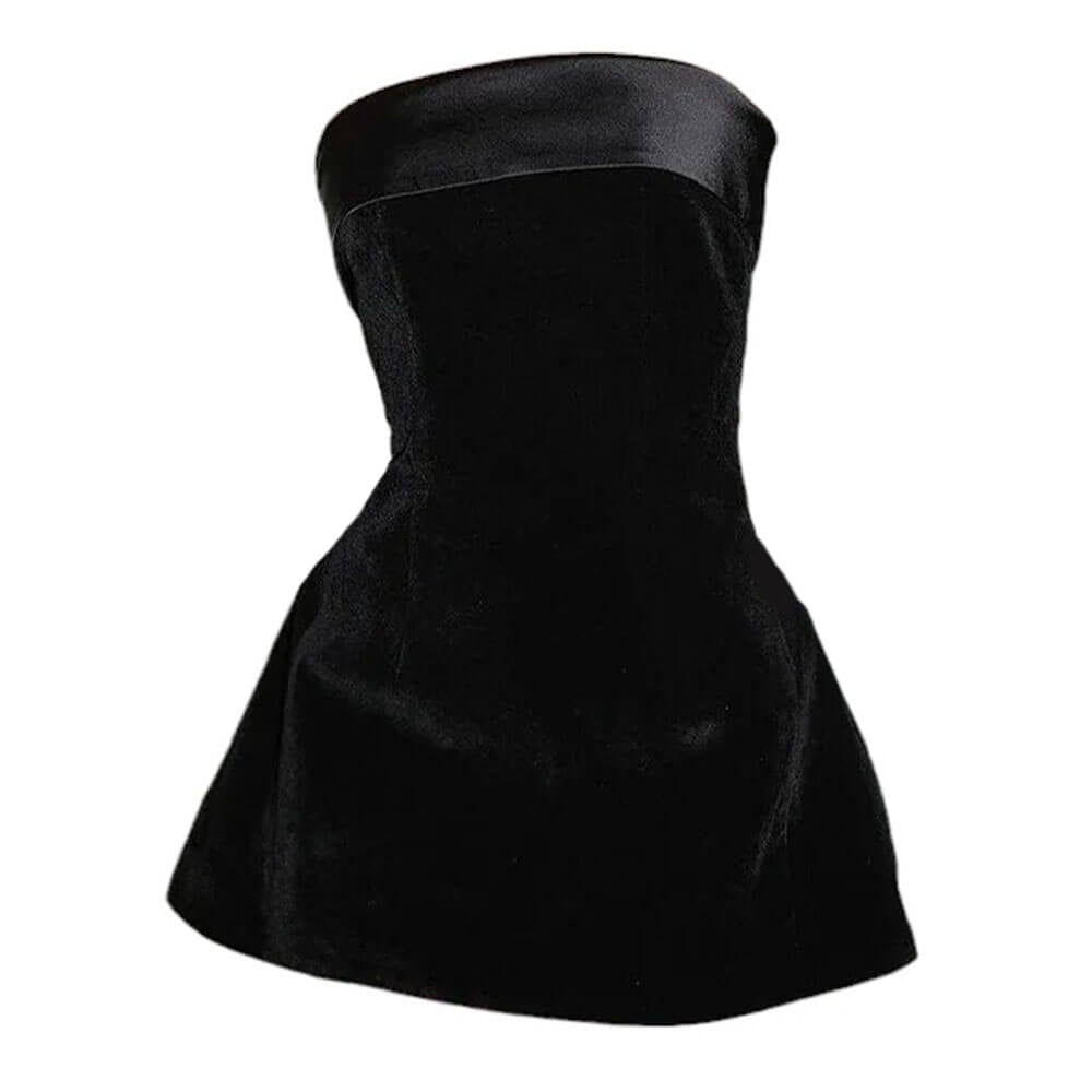 LOVE AFFAIR VELOUR BANDEAU DRESS