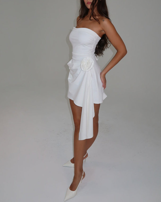 ROMEO CALL JUIET WHITE BANDEAU DRESS