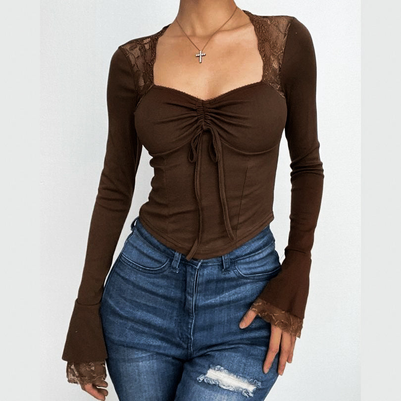 WITH LOVE BROWN TOP