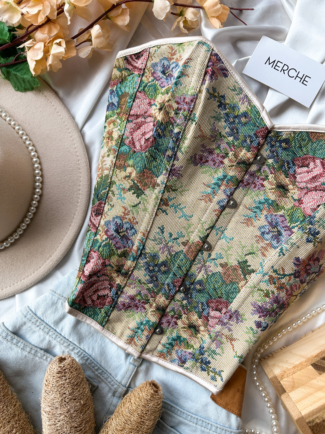 DOWNTOWN ESCAPE JACQUARD FLORAL CORSET