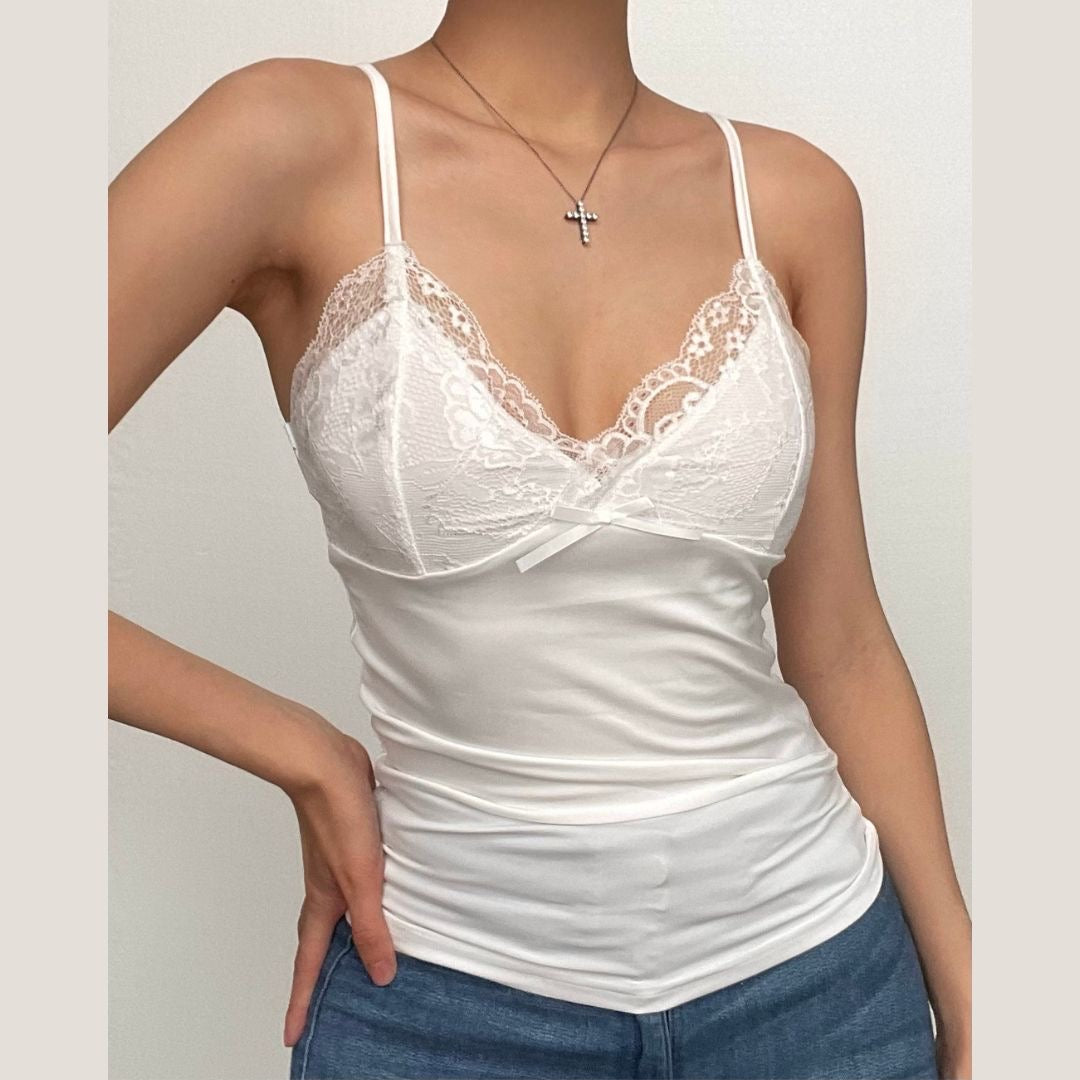 ANGELIC LOOK WHITE LACE CAMI TOP