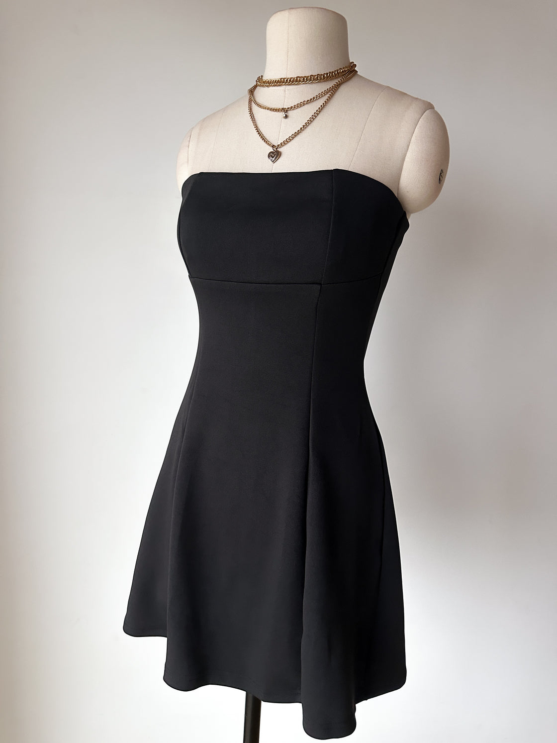 BET ON ME BABY LUXE BLACK BANDEAU DRESS