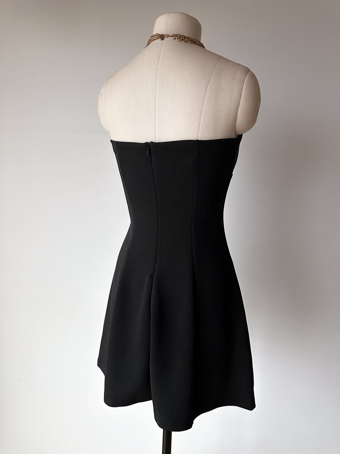 BET ON ME BABY LUXE BLACK BANDEAU DRESS