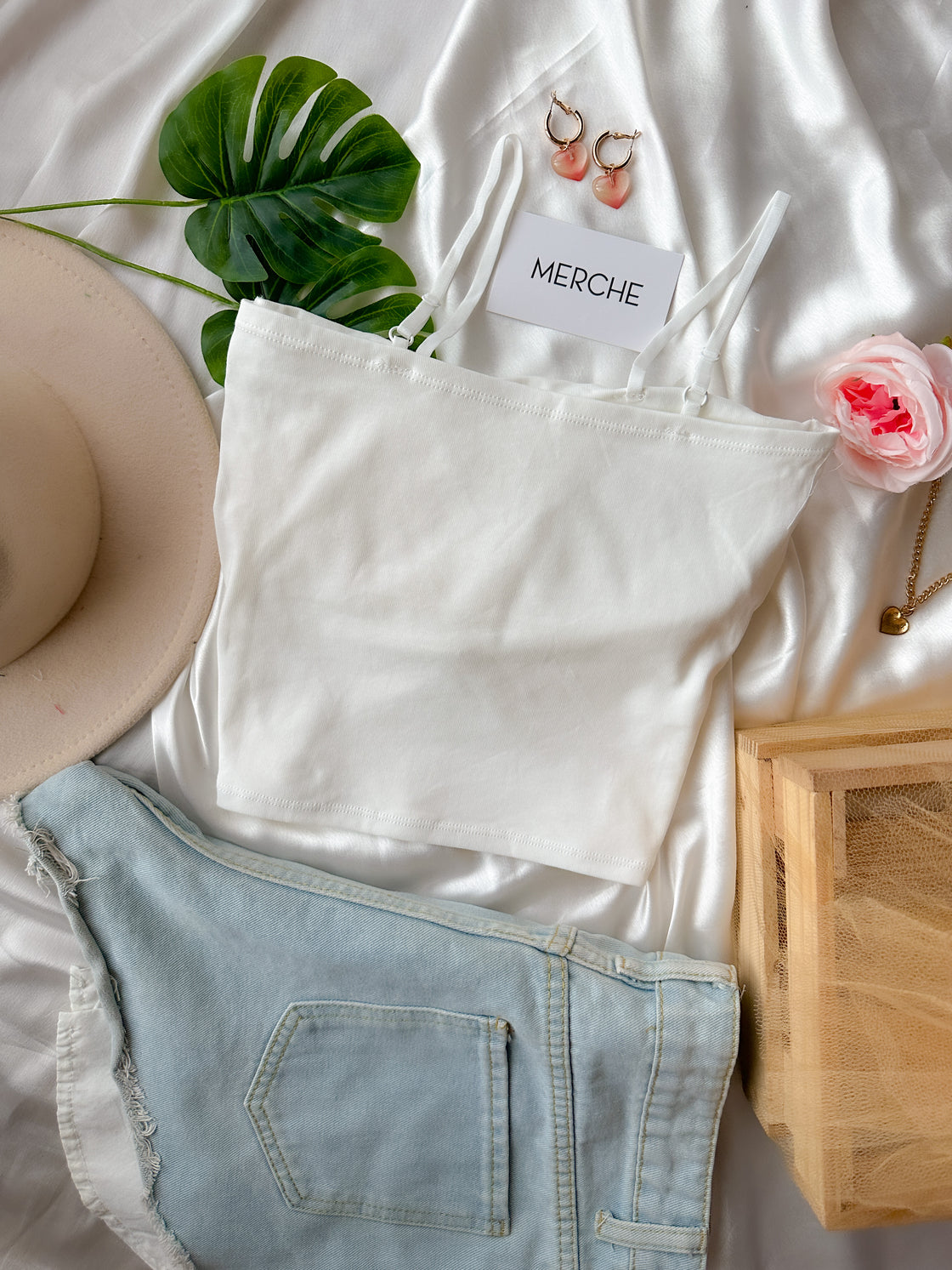 MAKE ME CRAZY PADDED WHITE CAMI TOP