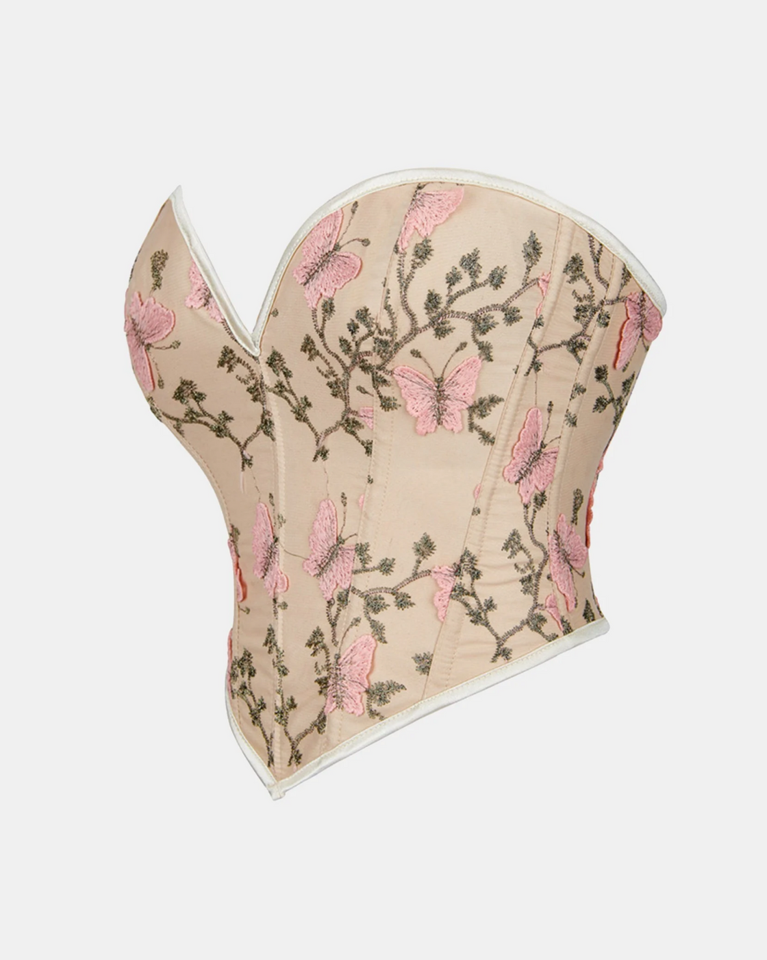 FOREST BEAUTY PINK APPLIQUE CORSET