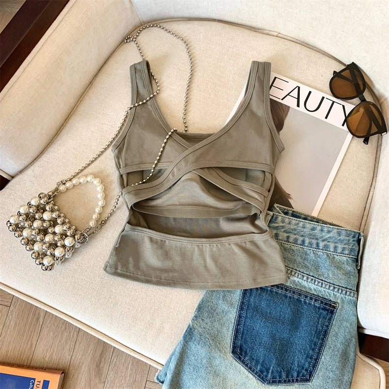 BASIC BAE OLIVE PADDED CAMI TOP