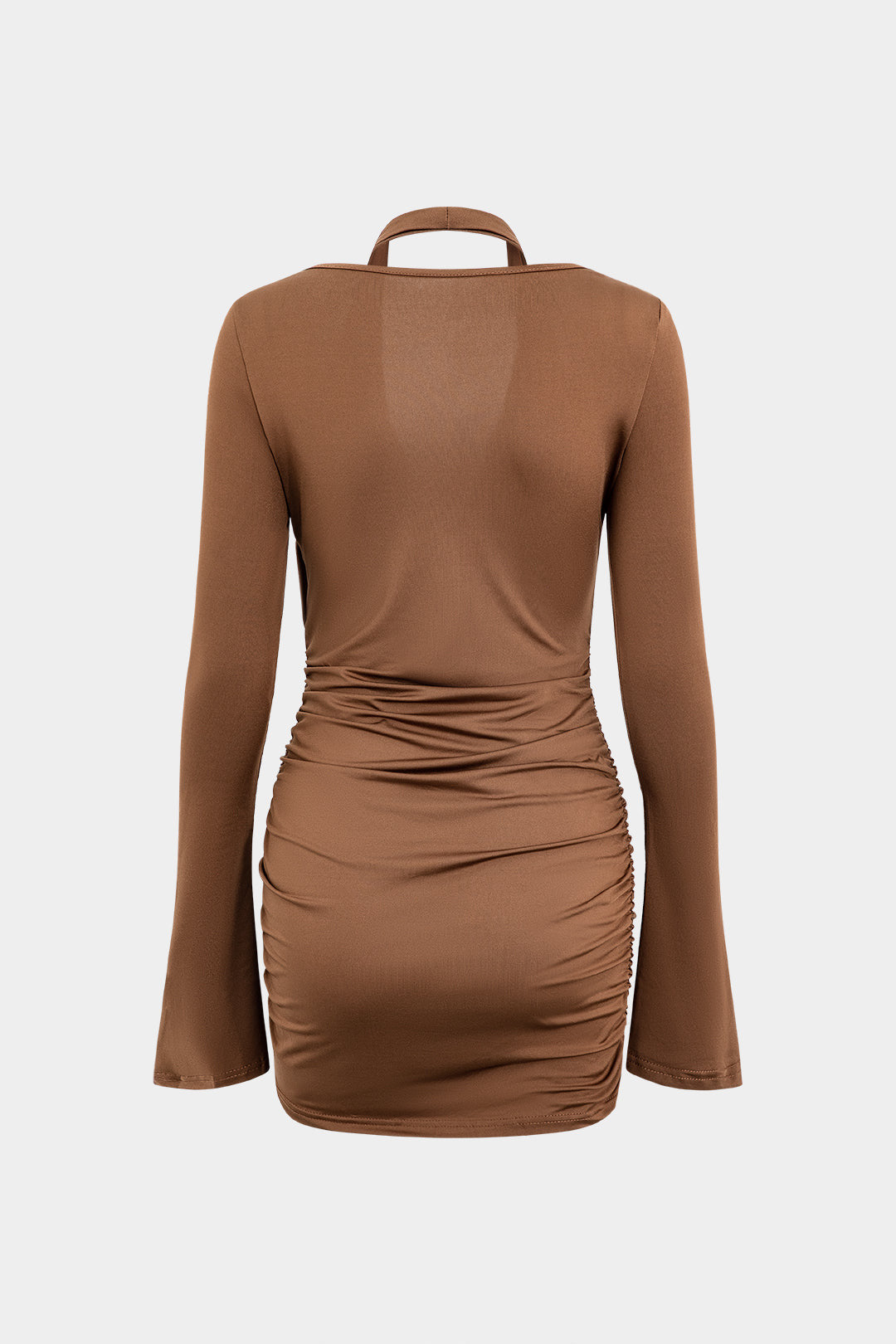 CHIC BUSINESS BROWN COWL DRESS