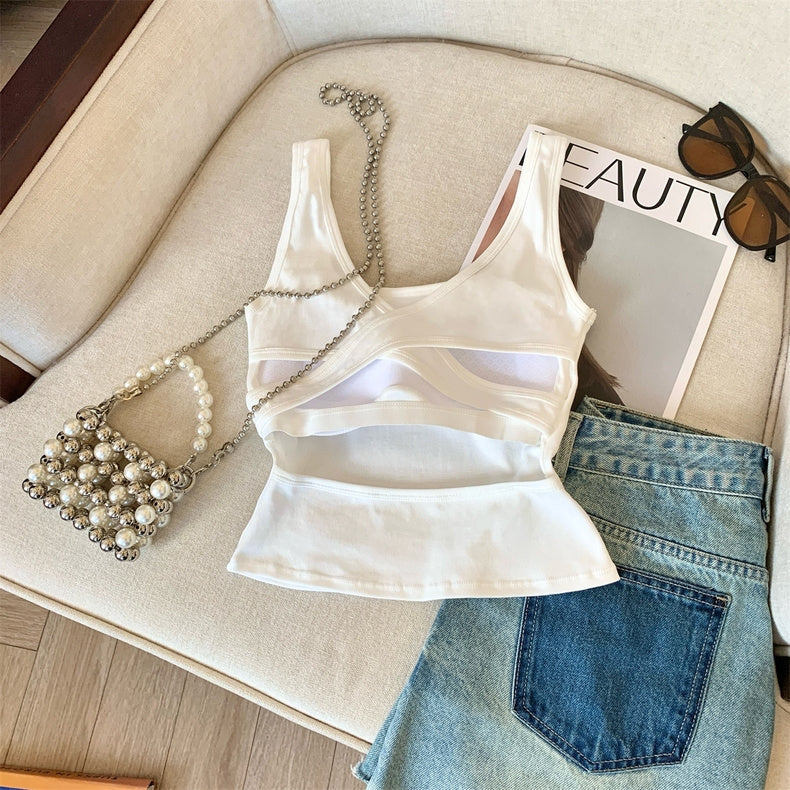 BASIC BAE PADDED WHITE CAMI TOP