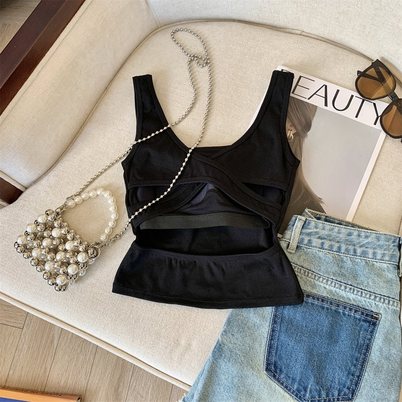 BASIC BAE BLACK PADDED CAMI TOP