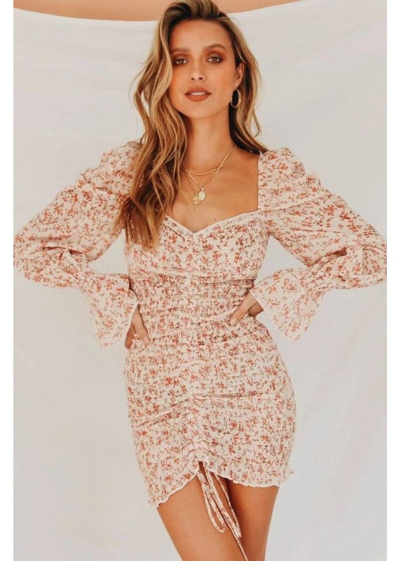 PAULSON PEACH FLORAL DRESS