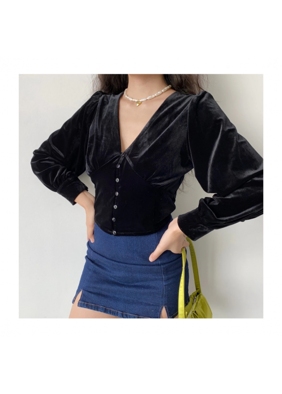 GONE GLAM VELOUR TOP