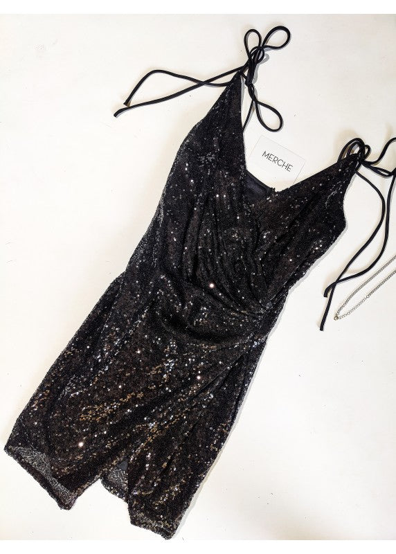 MIDNIGHT SHADOWS BLACK SEQUIN DRESS