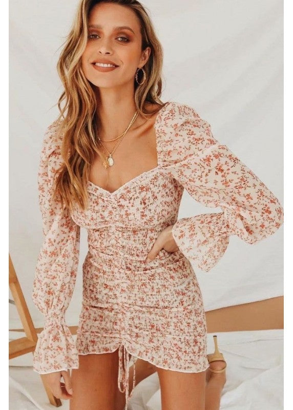 PAULSON PEACH FLORAL DRESS