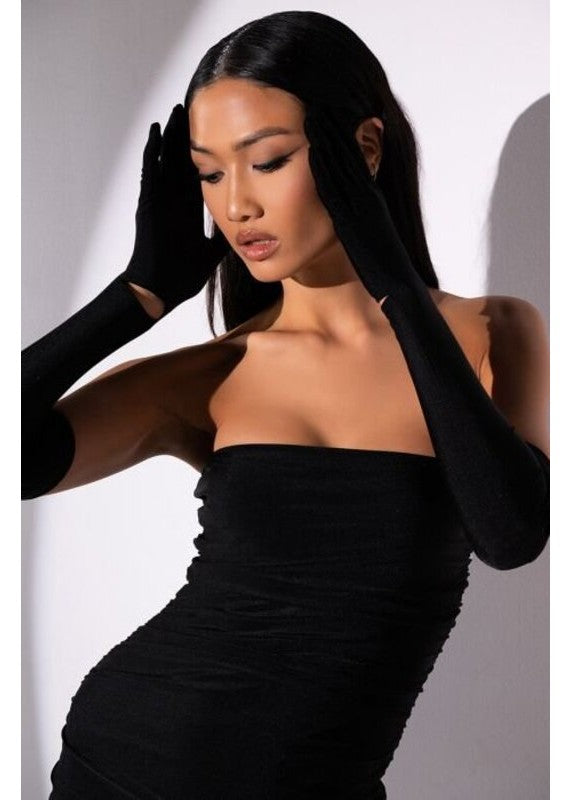 Black velvet bandeau store dress