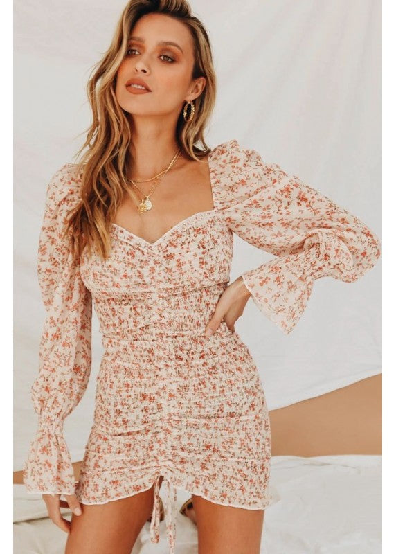 PAULSON PEACH FLORAL DRESS